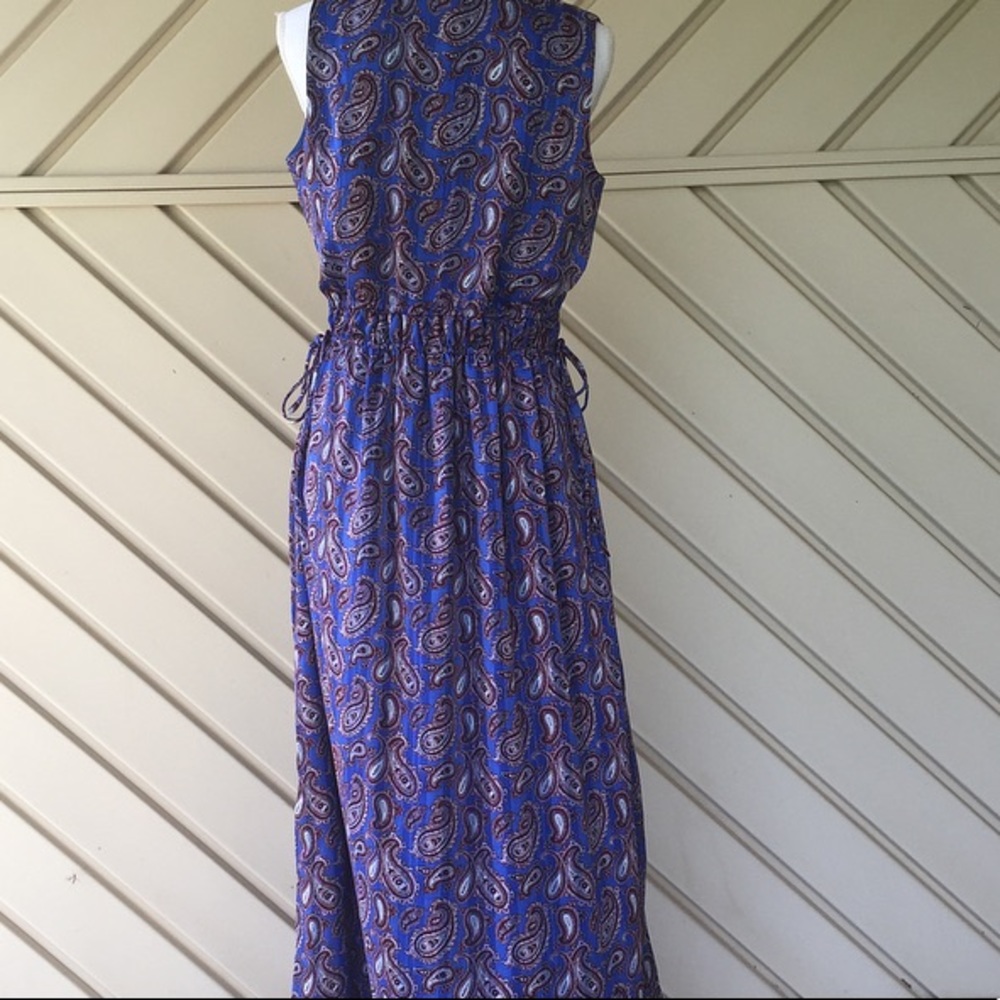 Banana republic Paisley gathered maxi dress small - Picture 3 of 7